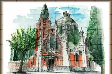 MADRID- BONITA PINTURA CAPILLA CEMENTERIO ALMUDENA