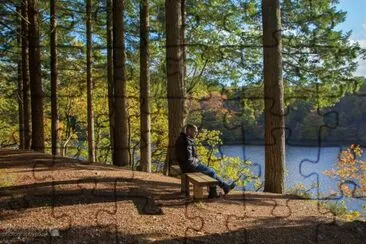Scotland Autumn bench jigsaw puzzle