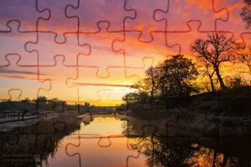 red sunrise Scotland jigsaw puzzle