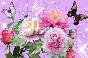 mariposas y rosas jigsaw puzzle
