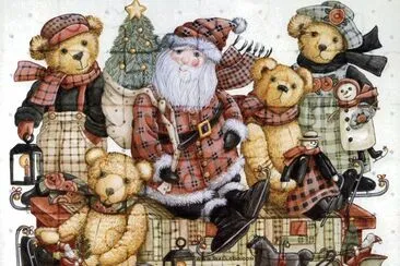 Santa Goes Skating with the Teddy Bears