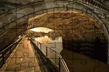 Sidewalk Under the Bridge jigsaw puzzle
