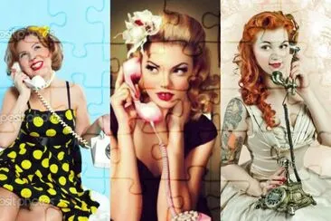 פאזל של Retro Phone Chat Girls