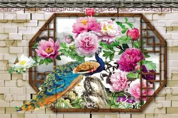 ä¸­å¼èŠ±çª— (å­”é›€) jigsaw puzzle