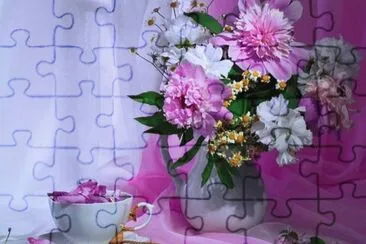 Beautiful Spring Peonies-Still Life jigsaw puzzle