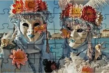Costumes chapeaux fleurs jigsaw puzzle