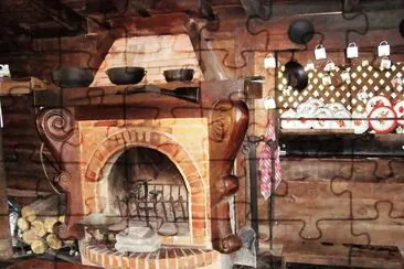 Chimenea en casa campestre de Costa Rica. jigsaw puzzle