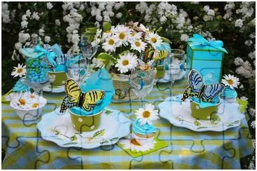 Pretty Butterfly and Daisy Table jigsaw puzzle