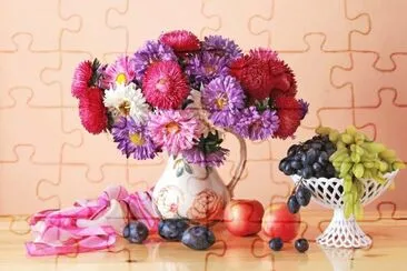 Bodegon flores y frutas jigsaw puzzle
