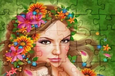 rostro con flores