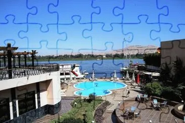 Vista de El Nilo desde Luxor, Egipto. jigsaw puzzle