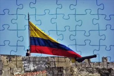 פאזל של Bandera colombiana en Cartagena.