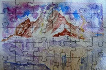 mountains in snow