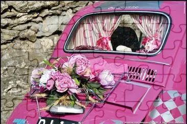 FIAT 500 rosa jigsaw puzzle