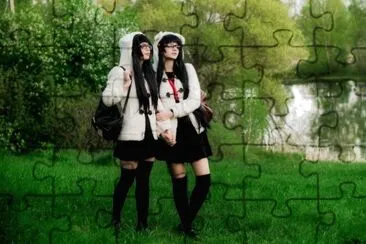 girls and lake jigsaw puzzle