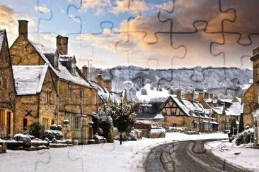 Angleterre Coastwalds neige jigsaw puzzle