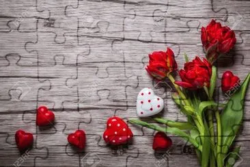 corazon rojo y blanco jigsaw puzzle