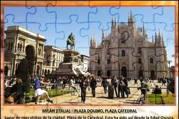 MILÃN (ITALIA) â€“ PLAZA DOUMO, PLAZA CATEDRAL jigsaw puzzle