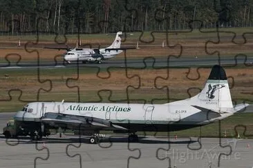 Atlantic Airways Lockheed L188 Electra Reino Unido jigsaw puzzle