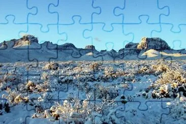 Snow in desert of Big Bend jigsaw puzzle