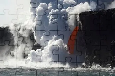Lava from Kilauea pouring into the Sea jigsaw puzzle