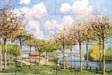 Sisley bateaux sur la Seine