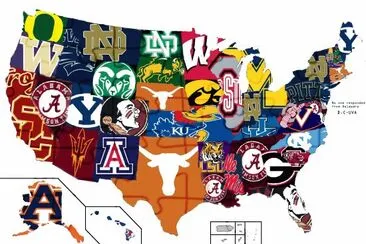 Collage Mascots USA Map