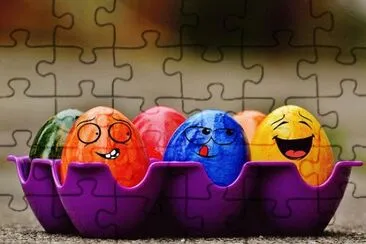 Funny Faces on Easter Eggs