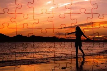 Ibisa Caminar en la Puesta jigsaw puzzle