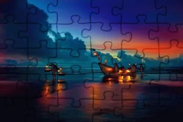 Sunset on the Beach jigsaw puzzle