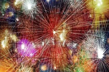 Fireworks multiple exposure jigsaw puzzle