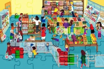 Cartoon jigsaw puzzle