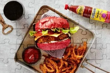 Coloured  Burger jigsaw puzzle
