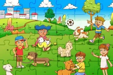 Cartoon jigsaw puzzle