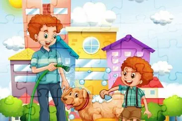 Cartoon jigsaw puzzle