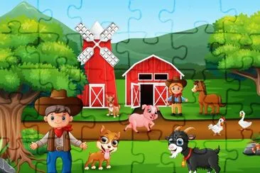 Cartoon jigsaw puzzle