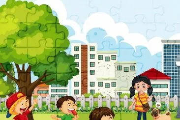 Cartoon jigsaw puzzle