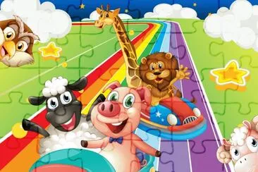 Cartoon jigsaw puzzle