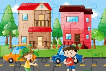 Cartoon jigsaw puzzle