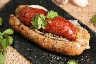 Doubled layer roll sausage jigsaw puzzle