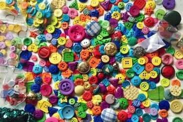 Buttons and sequins
