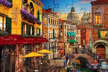 CafÃ© en Venecia jigsaw puzzle