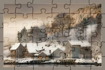 village sous la neige jigsaw puzzle
