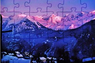 Coucher de soleil sur le Mont Blanc jigsaw puzzle