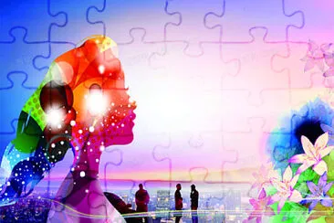 å½©è‰²èƒŒæ™¯ jigsaw puzzle