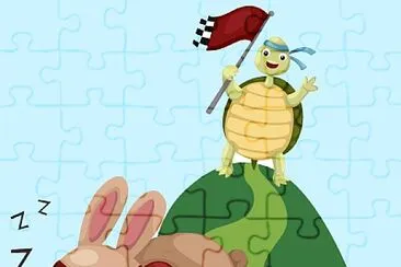 La tortuga y la Liebre jigsaw puzzle