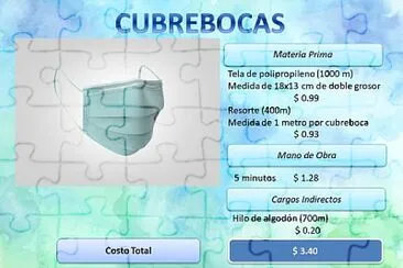 Costo de Cubrebocas jigsaw puzzle