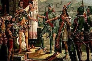ENCUENTRO DE MOCTEZUMA Y CORTES