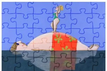 Banhista e o mar jigsaw puzzle