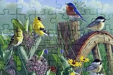 Pajaritos con Flores jigsaw puzzle